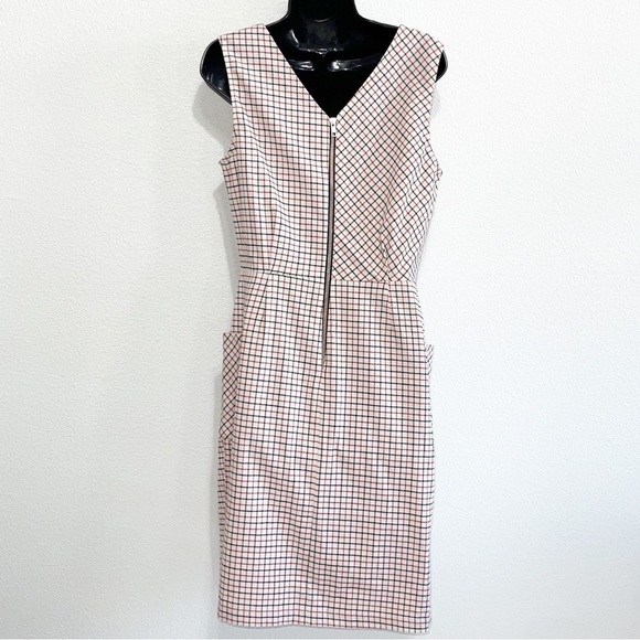 NWT Band of Outsiders Woman Ivory and Multi Color Checker Pattern Dress S - Picture 7 of 16